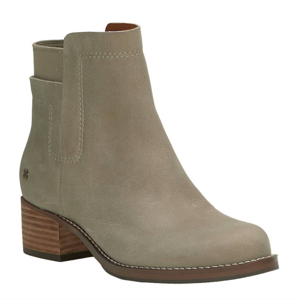 Lucky Brand Women's Hirsi Booties Heeled Boots Grey Leather Size 9
